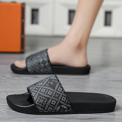 Herren Slide Sandalen mit geometrischem Muster – Stilvolle Freizeitschuhe für Alltag & Entspannung