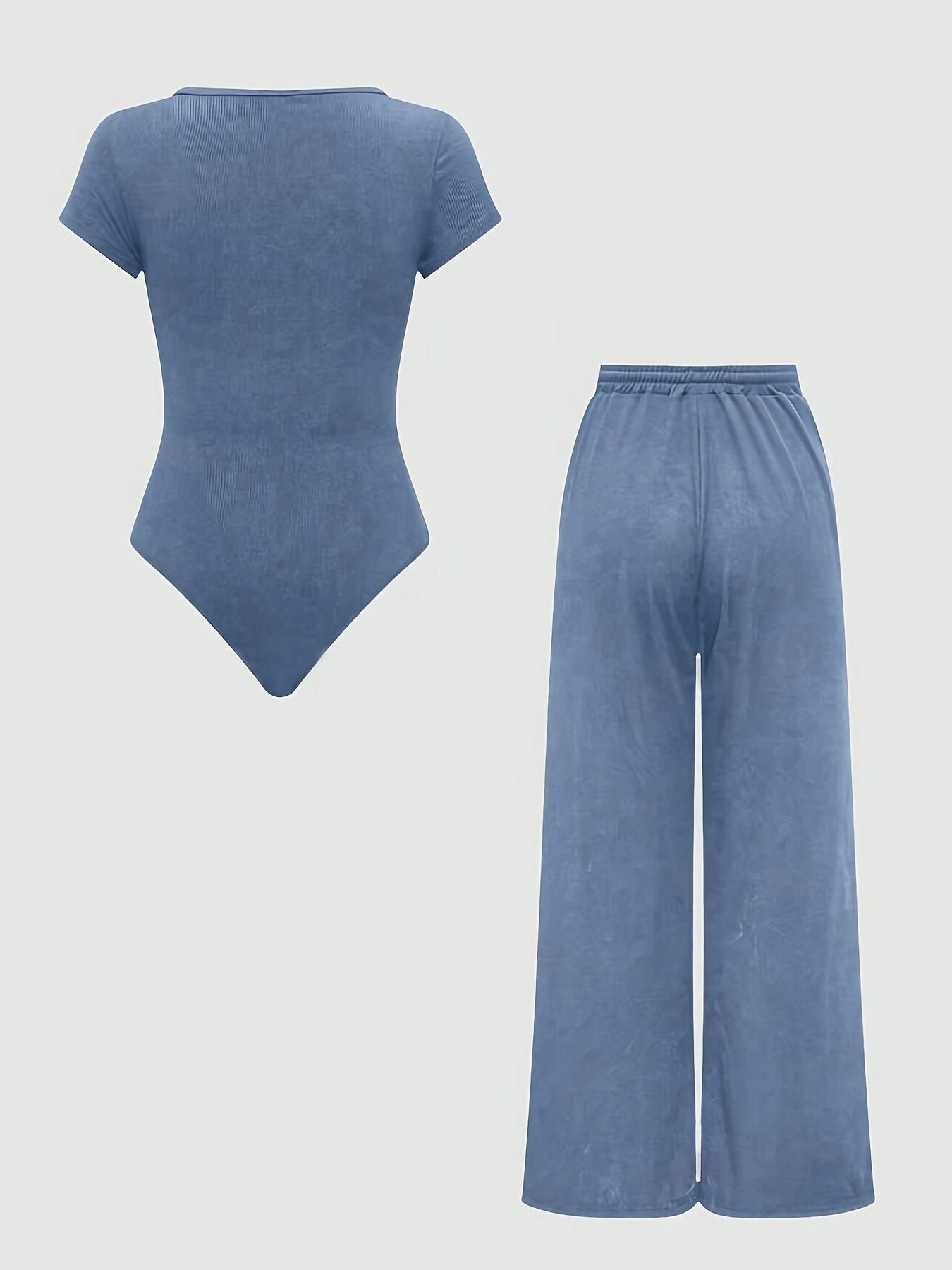 Damen-Loungewear-Set mit Body und weiten Hosen – Bequemes Freizeit-Outfit, moderner Schnitt