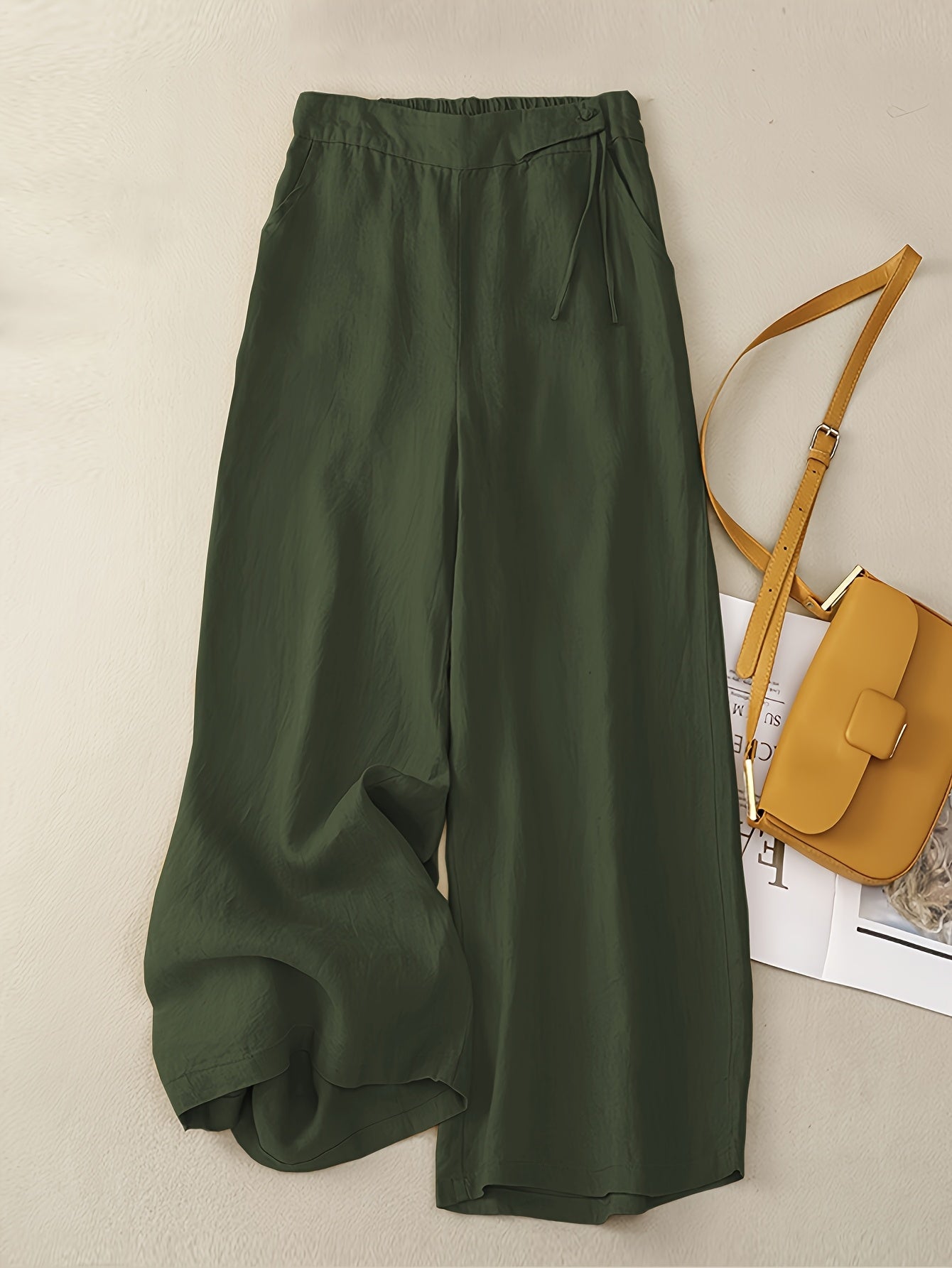 Damen Weite Freizeithose mit Kordelzug – Eleganter Sommer-Look für Alltag und Büro
