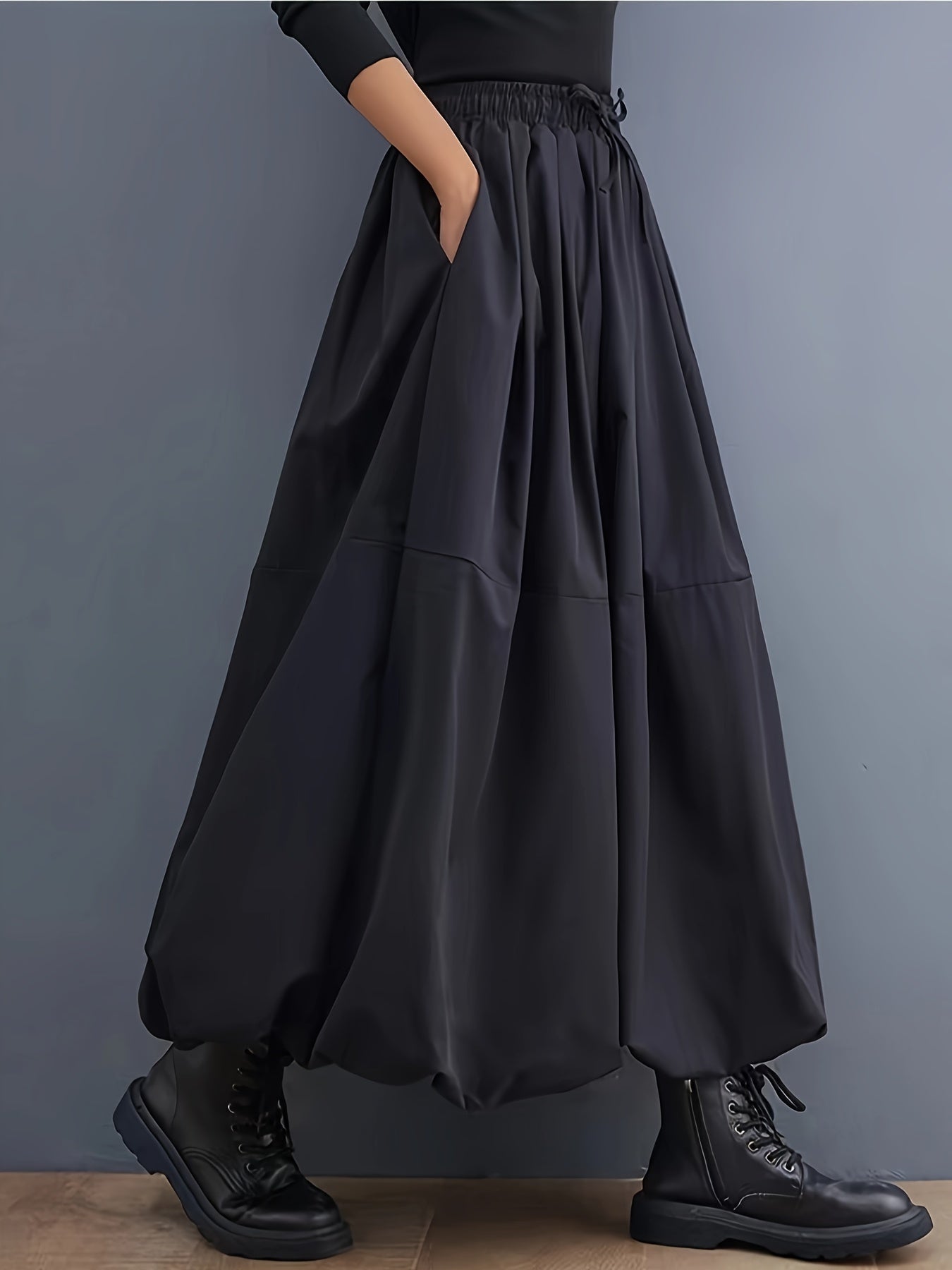 Damen Weite Ballonhose mit Taschen – Eleganter Streetstyle für Frühling und Sommer