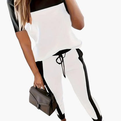 Damen Freizeit Trainingsanzug Zweiteiler – Eleganter Style für Alltag und Sport