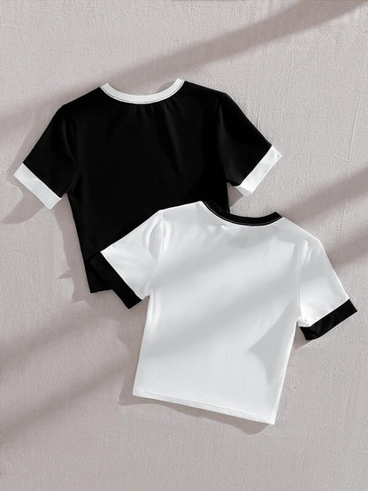 Unisex Kontrast-T-Shirts im modernen Casual-Look – Ideal für Alltag und Freizeit