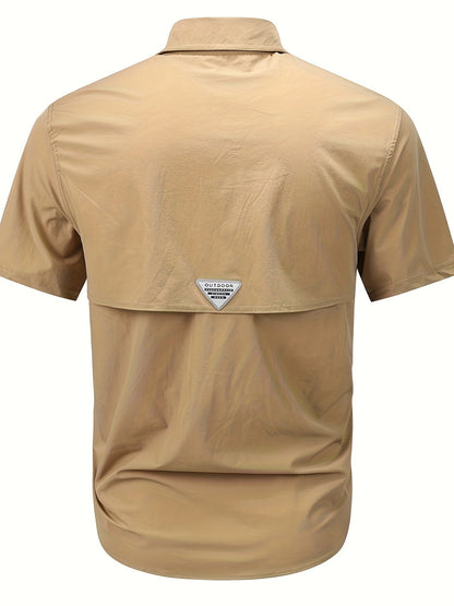 Herren Outdoor Kurzarmhemd mit Belüftung und praktischen Taschen – Funktionelles Freizeithemd