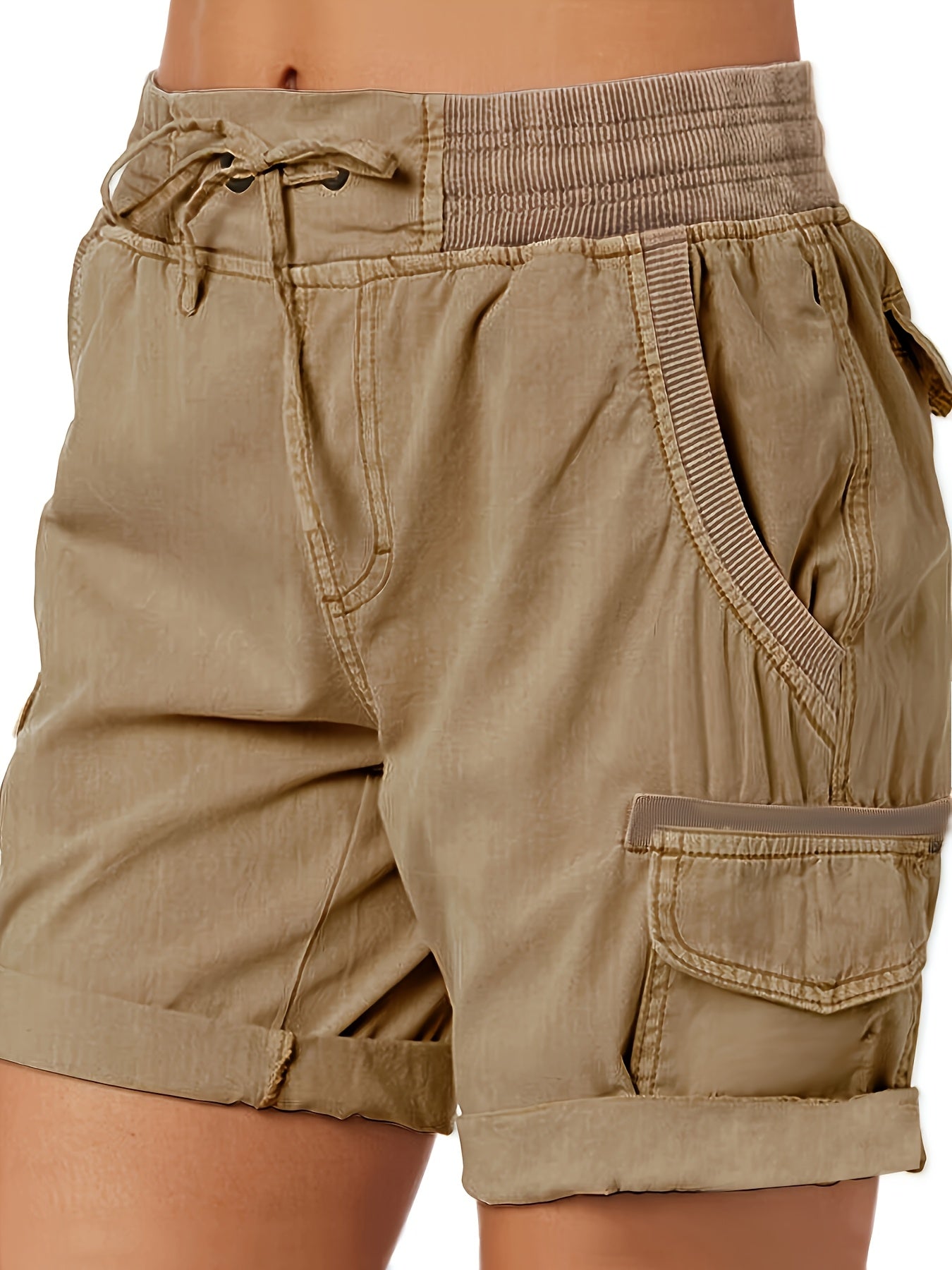 Damen Cargo-Bermuda Shorts mit Kordelzug – Bequemer Freizeit-Style für Sommer & Alltag