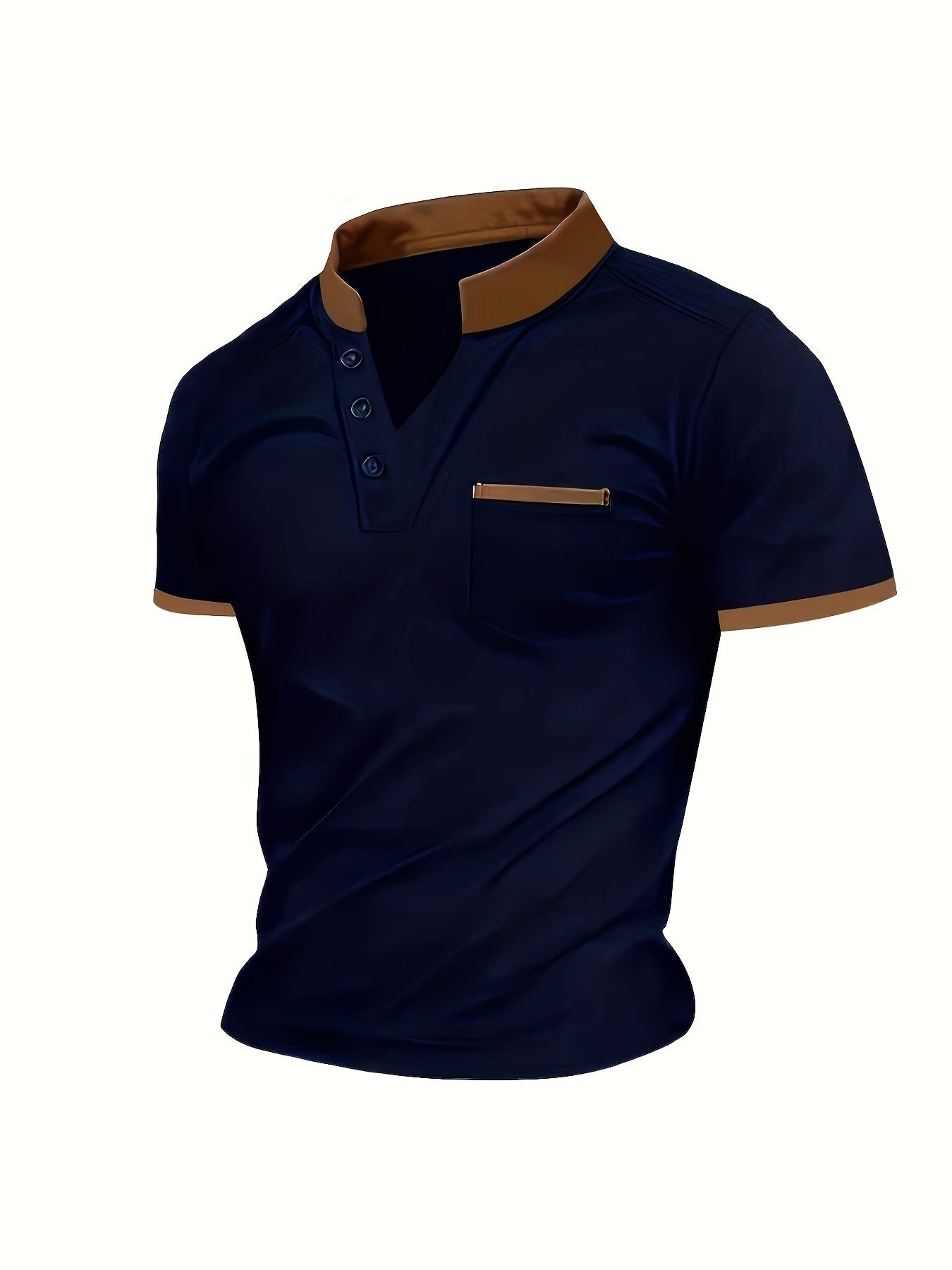 Herren Poloshirt mit Stehkragen und Brusttasche – Moderner Freizeitstil für jeden Anlass