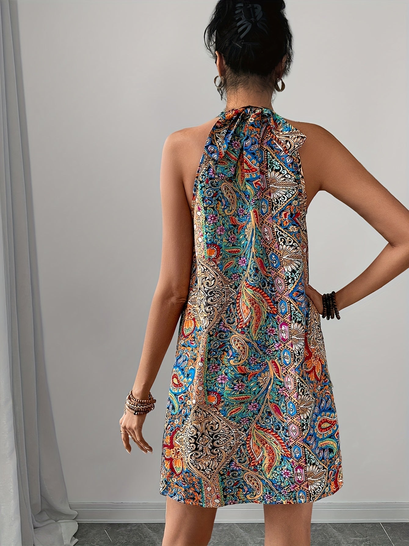 Damen Sommerkleid im eleganten A-Linien-Stil mit abstraktem Muster – Perfekt für Freizeit und Urlaub