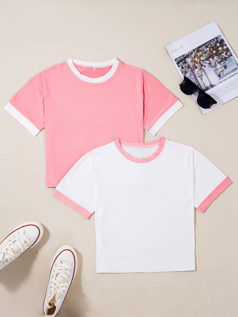 Unisex Kontrast-T-Shirts im modernen Casual-Look – Ideal für Alltag und Freizeit
