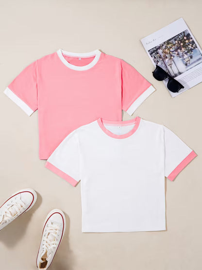 Unisex Kontrast-T-Shirts im modernen Casual-Look – Ideal für Alltag und Freizeit