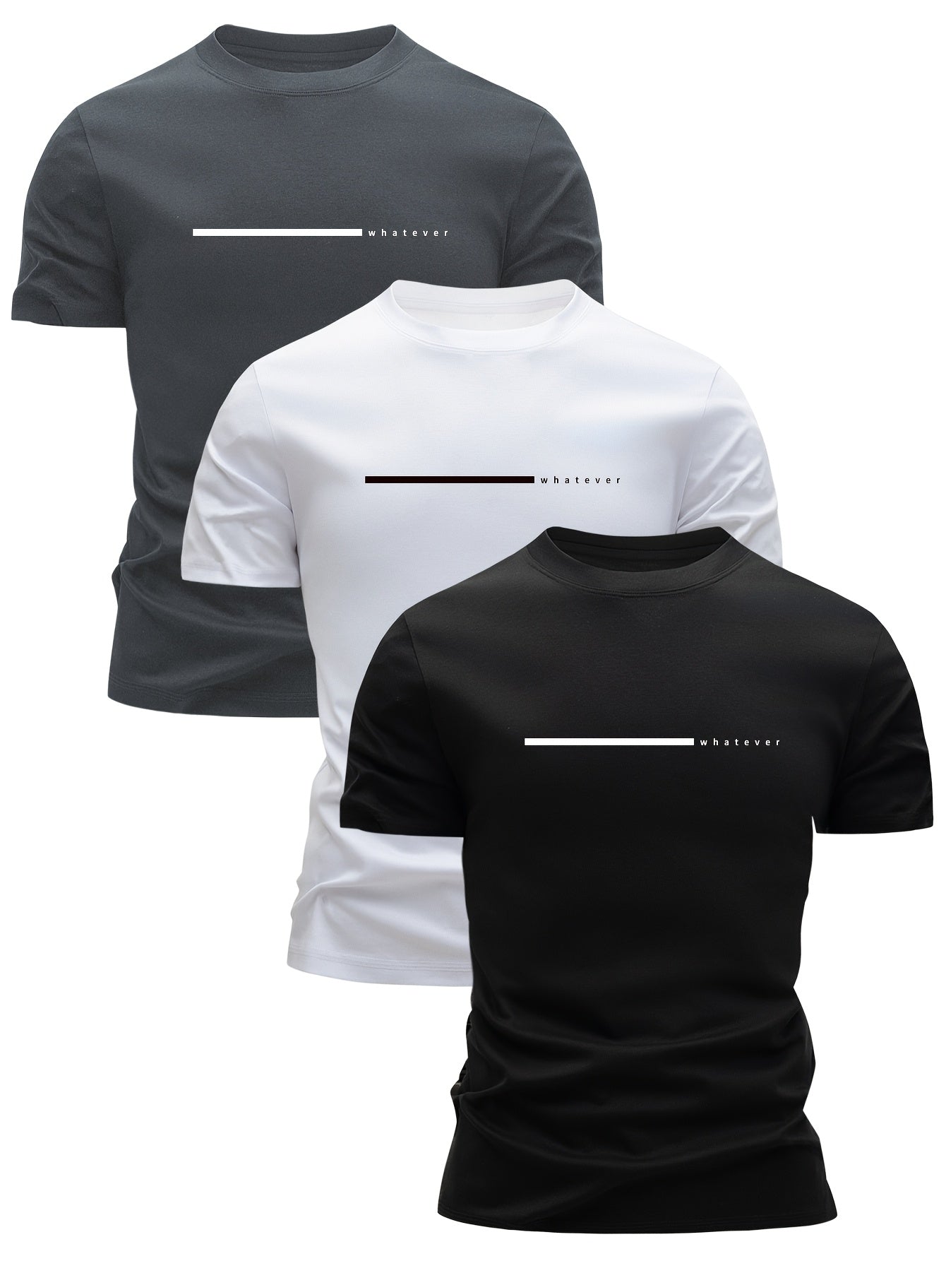Herren T-Shirt mit minimalistischem „whatever“-Print, modern & casual, ideal für Alltag und Freizeit