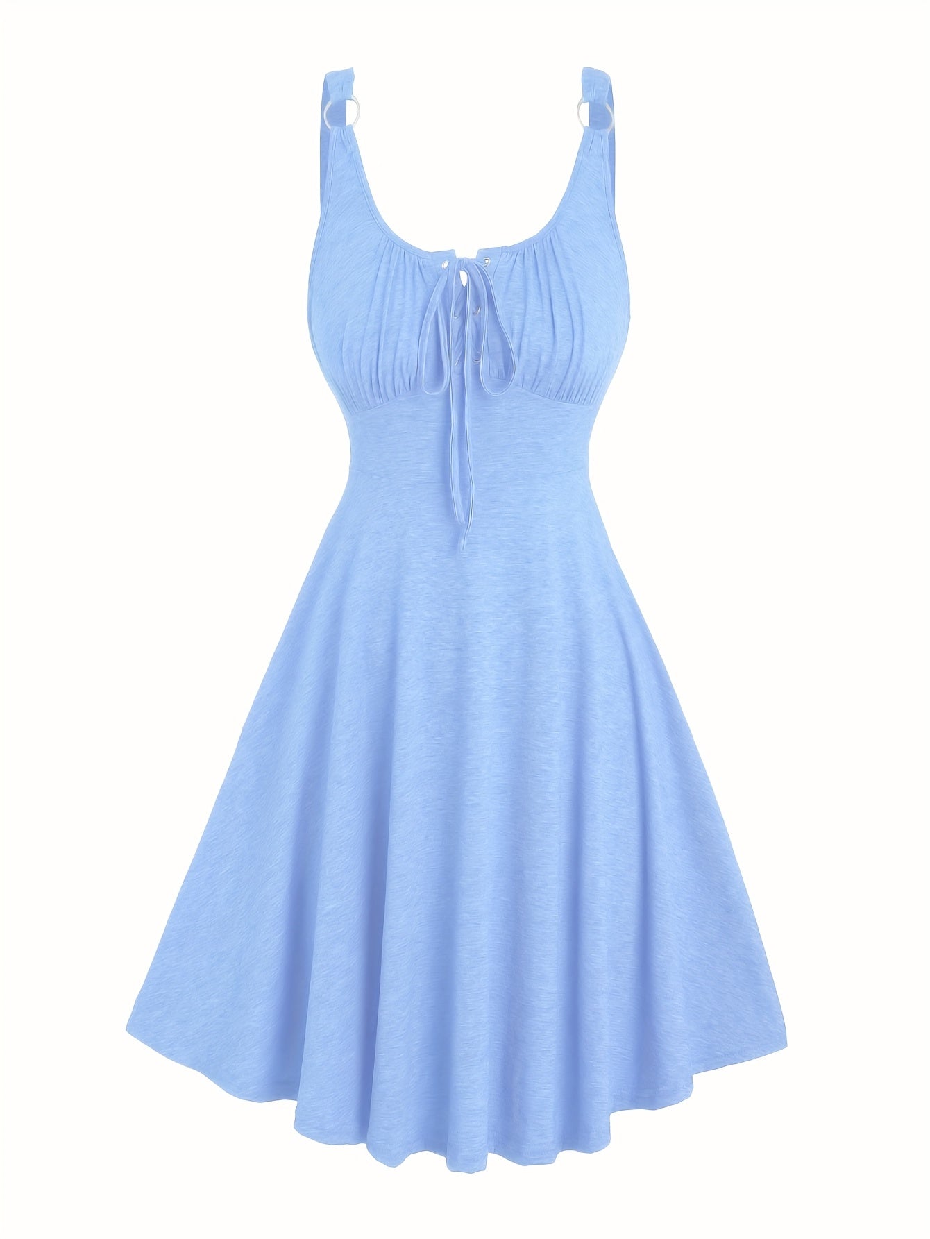 Damen Skaterkleid im Freizeitstil mit Schnürung und Schwingrock – Ideal für Alltag und Sommer