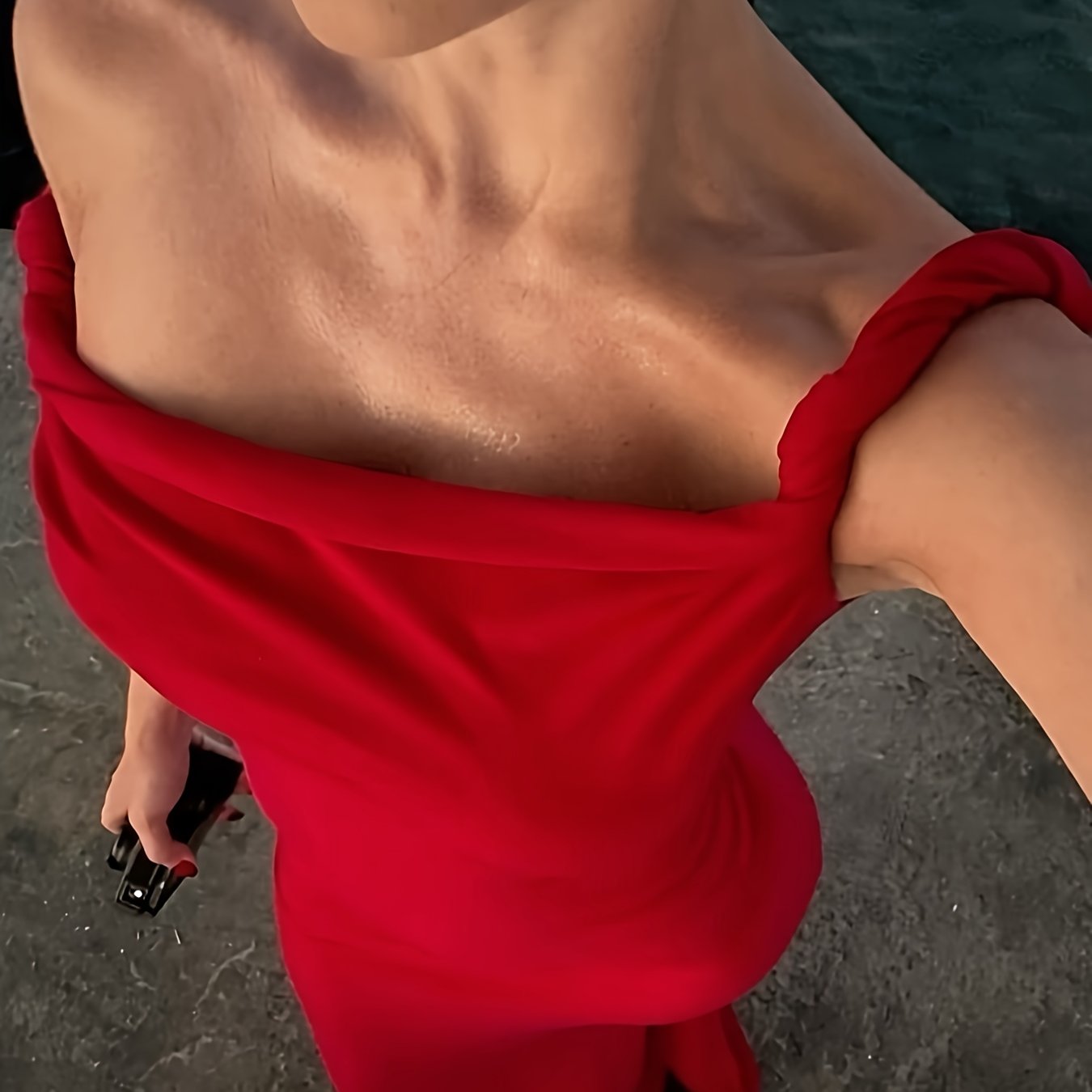 Damen Elegantes Abendkleid mit schulterfreiem Schnitt – Perfekt für festliche Anlässe und besondere Events