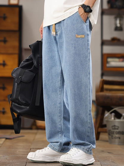 Herren Relaxed Fit Jeans Jogger mit Kordelzug – Lässige Freizeitmode