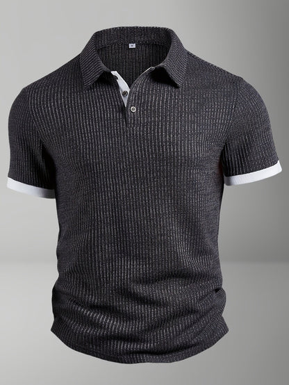 Herren Polohemd Modern Fit Kurzarm – Strukturierter Freizeit-Look mit Knopfleiste