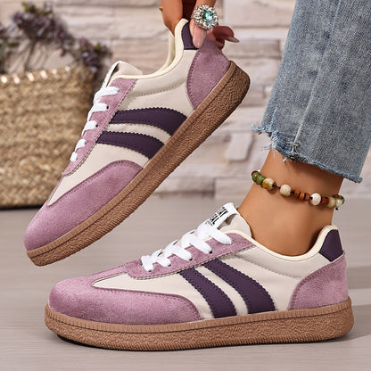 Damen Retro Sneaker mit Streifen – Lässige Streetstyle Turnschuhe für Alltag & Freizeit