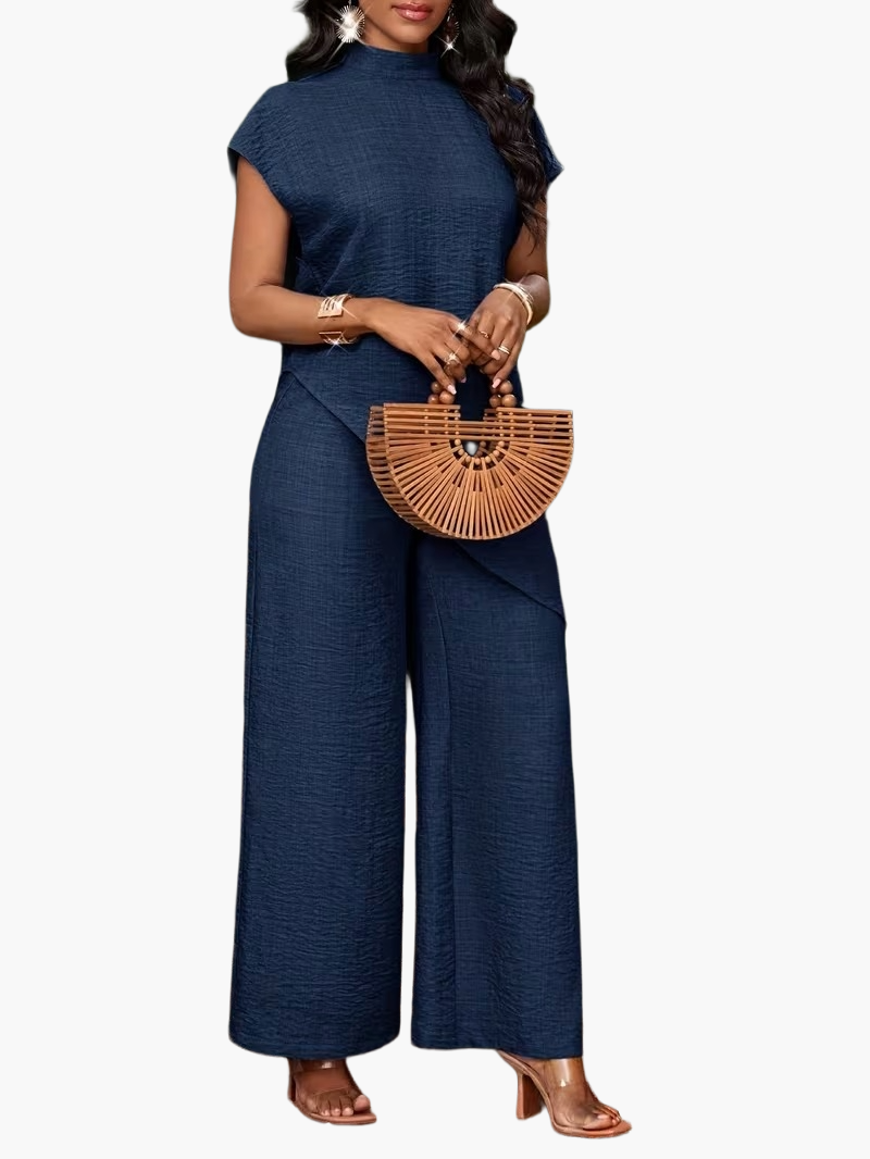 Damen Jumpsuit Elegant Asymmetrisch Weit Bein Sommer Büro Freizeit