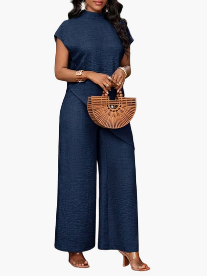 Damen Jumpsuit Elegant Asymmetrisch Weit Bein Sommer Büro Freizeit