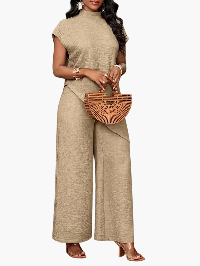 Damen Jumpsuit Elegant Asymmetrisch Weit Bein Sommer Büro Freizeit