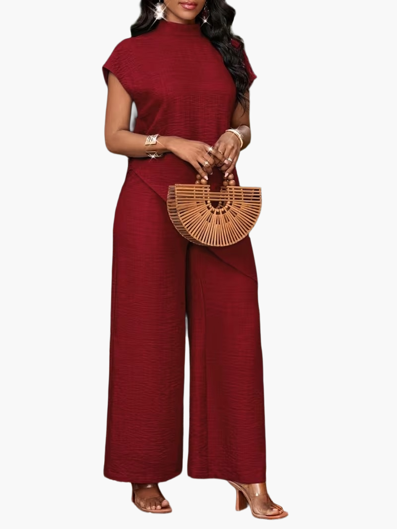 Damen Jumpsuit Elegant Asymmetrisch Weit Bein Sommer Büro Freizeit