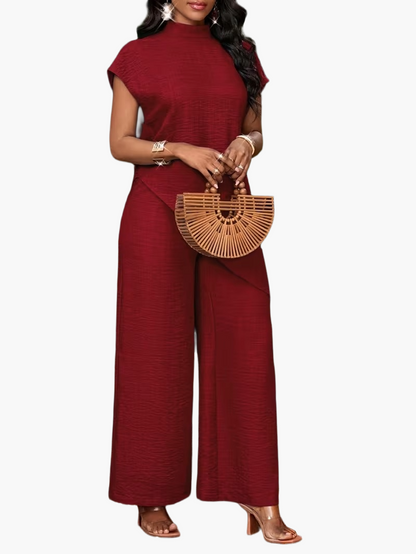 Damen Jumpsuit Elegant Asymmetrisch Weit Bein Sommer Büro Freizeit