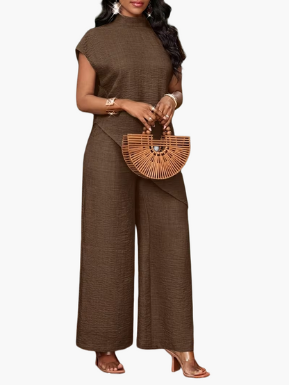 Damen Jumpsuit Elegant Asymmetrisch Weit Bein Sommer Büro Freizeit