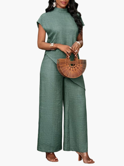 Damen Jumpsuit Elegant Asymmetrisch Weit Bein Sommer Büro Freizeit