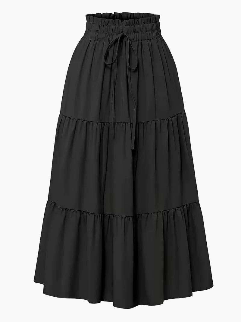Damen Maxirock mit hoher Taille und Stufen-Design – Eleganter Freizeitrock für Frühling und Sommer