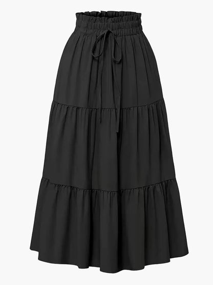 Damen Maxirock mit hoher Taille und Stufen-Design – Eleganter Freizeitrock für Frühling und Sommer