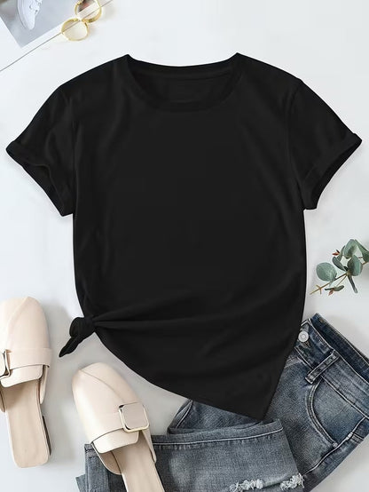 Damen Basic T-Shirt für Alltag und Freizeit – Klassischer Rundhals, Kurzarm, Bequemer Schnitt