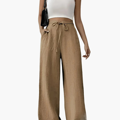 Damen Weite Freizeithose mit Kordelzug – Lässiger Stil für Alltag und Wochenende