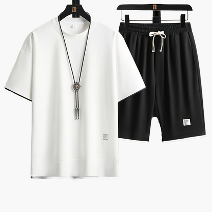 Herren Freizeit Outfit Set – Modernes T-Shirt und Shorts für Alltag & Sport