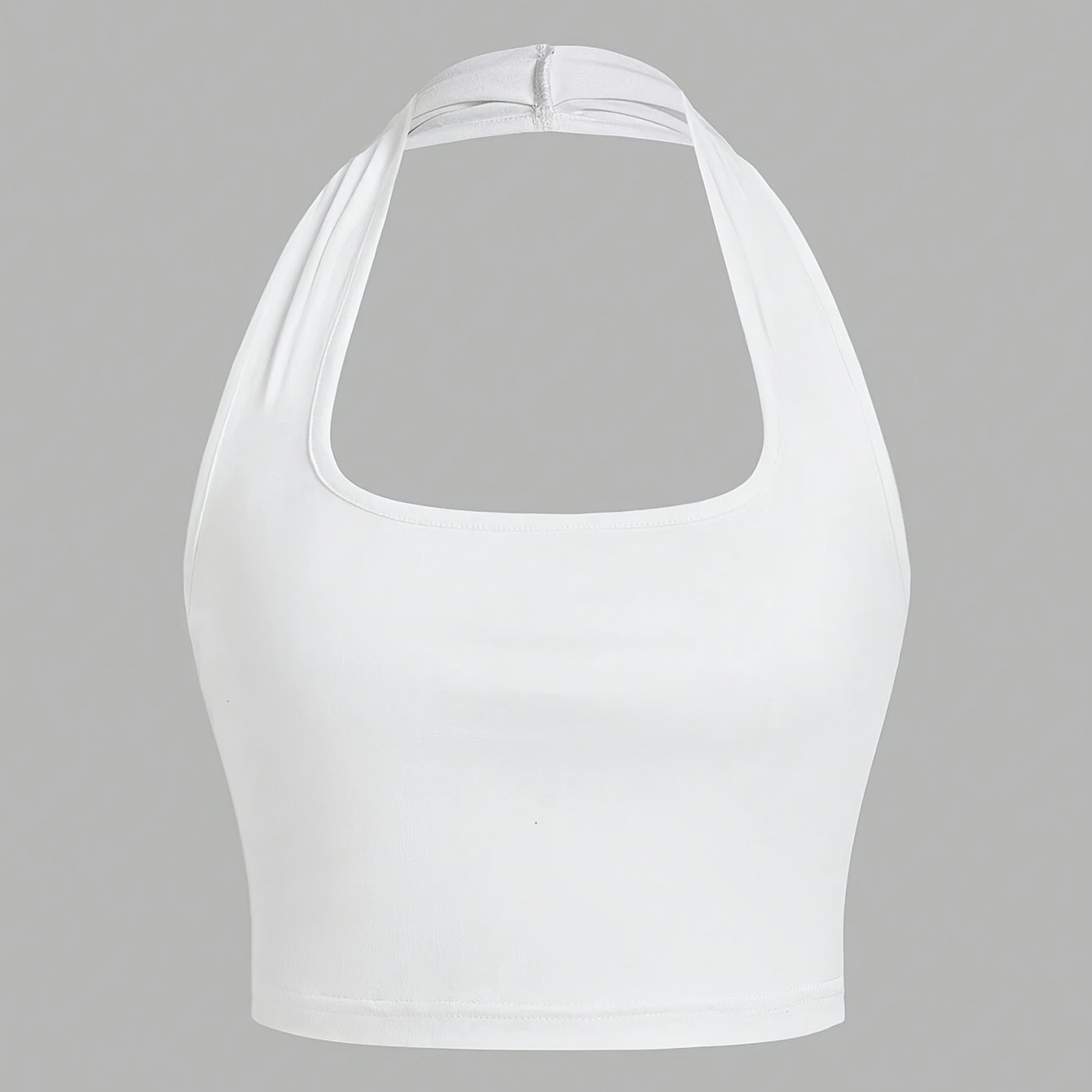 Damen Halterneck Crop Top – Rückenfrei, Sommer, Modisch, Freizeit