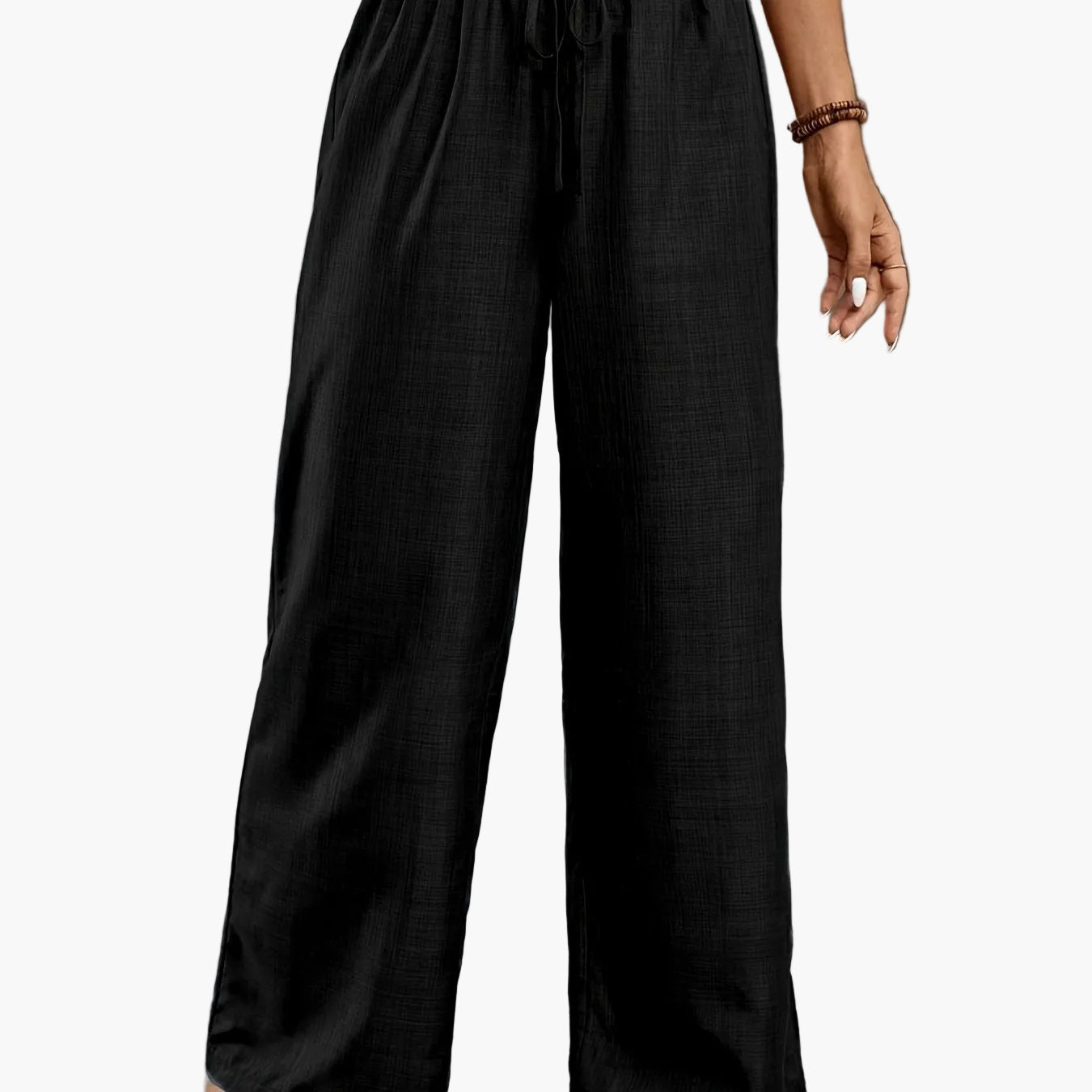 Damen Weitbeinige Freizeithose mit Elastikbund – Elegante Sommerhose für Alltag und Urlaub