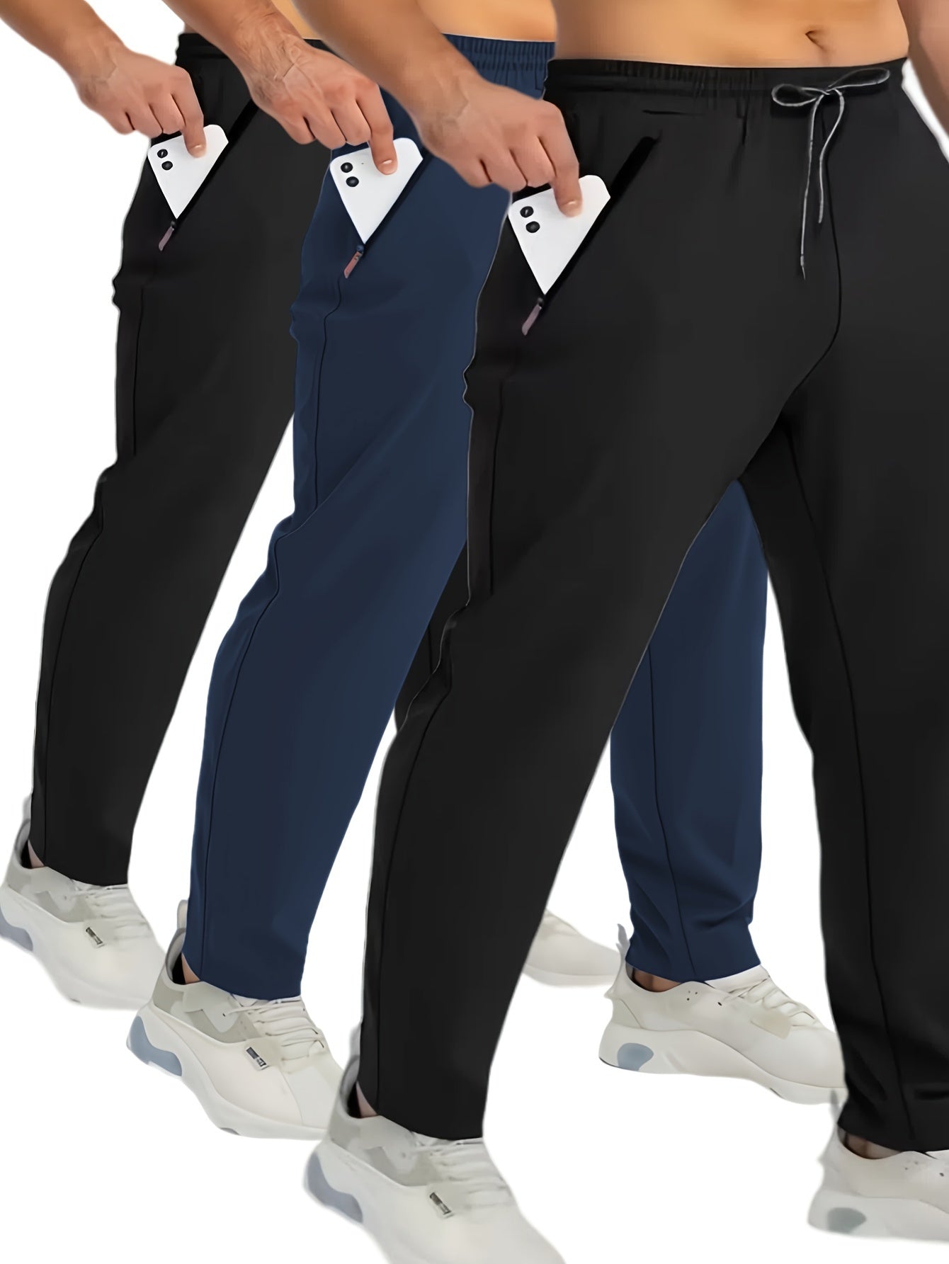 Herren Jogginghosen Set – Sportliche Freizeithosen mit Reißverschlusstaschen, Ideal für Training & Alltag