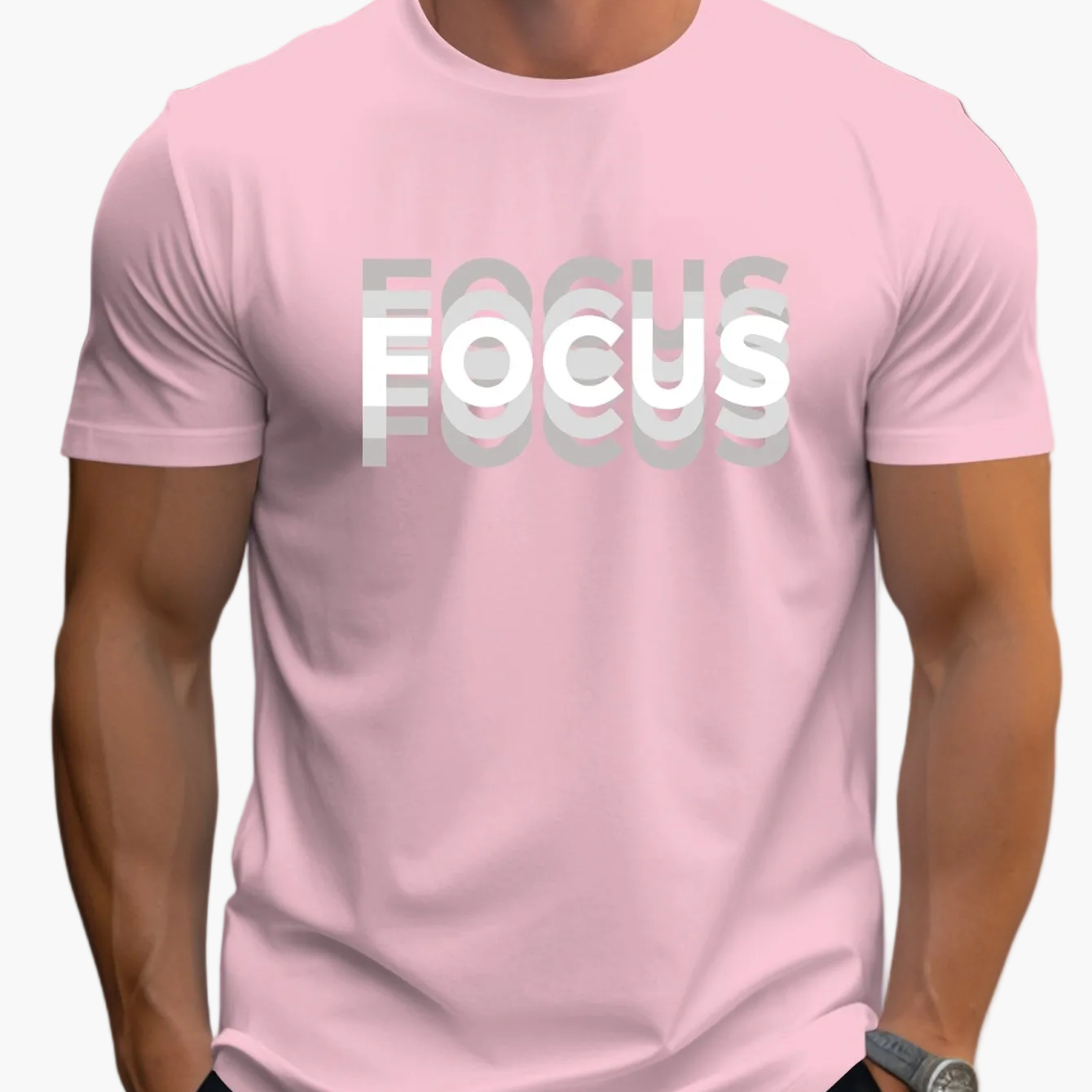 Herren T-Shirt mit modernem FOCUS Statement Print – Lässiges Motivshirt für Alltag & Freizeit