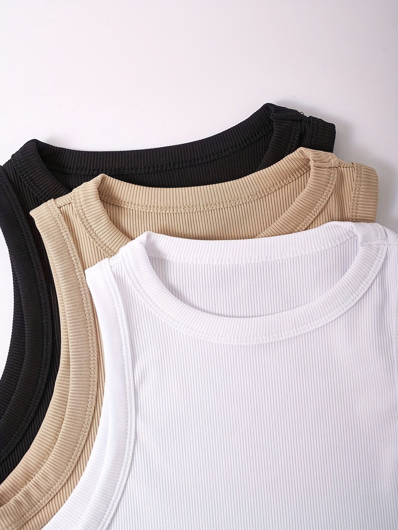 Damen Basic Tanktop 3er-Pack – Sportlich, Freizeit, Ärmellos, Bequemer Stretch