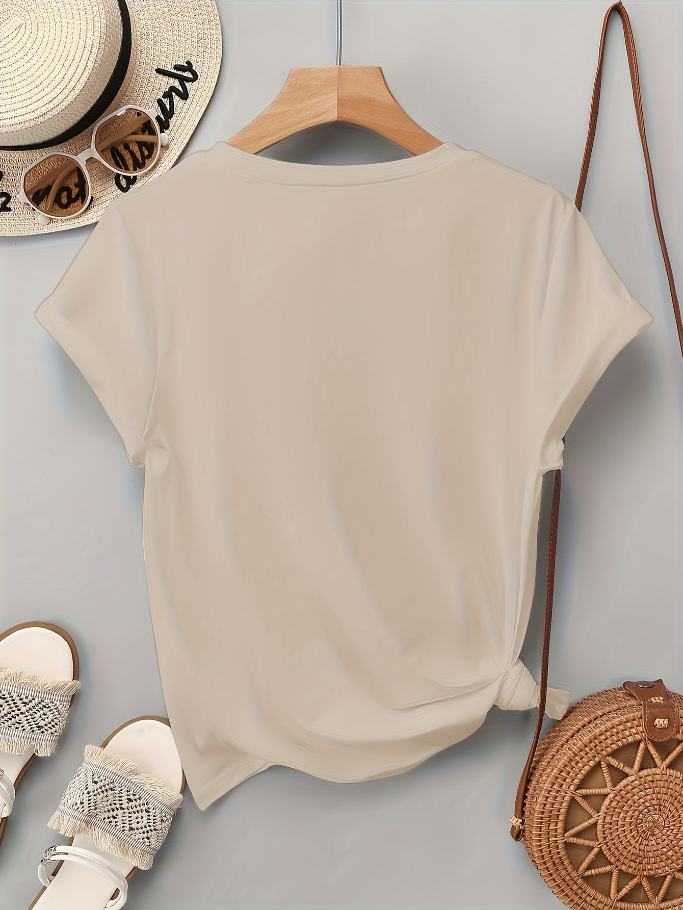 Damen T-Shirt mit Glitzer-Herz-Print – Modisches Freizeitshirt mit funkelndem Design