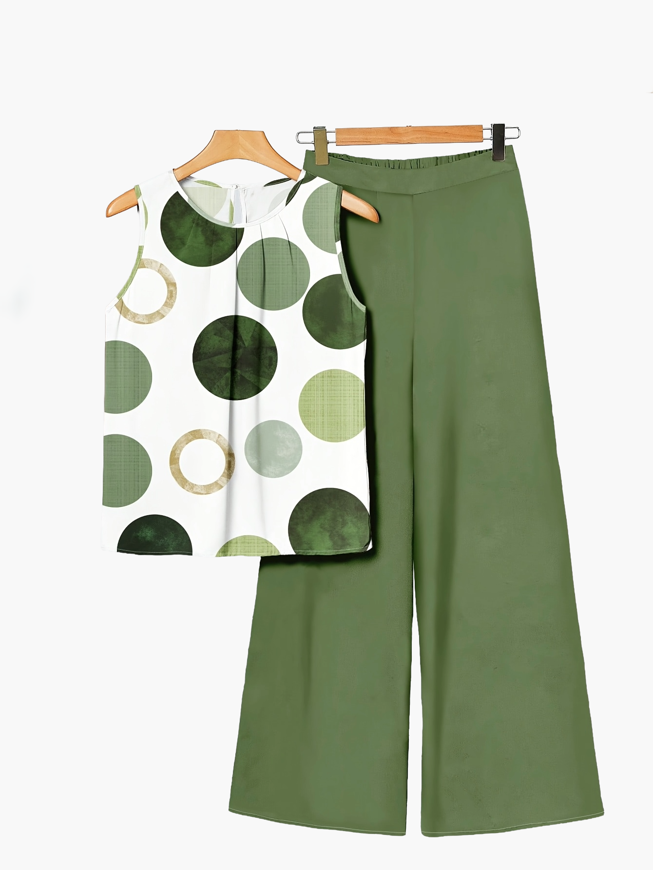 Damen Sommer Palazzo Hose Set – Elegantes Tropenmuster, Ideal für Freizeit & Urlaub