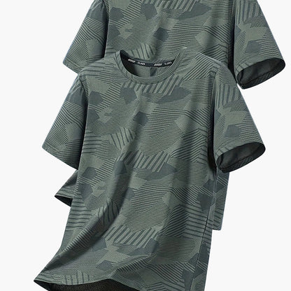 Herren Funktions-T-Shirts – Lässige Sommeroberteile mit tropischem Muster, ideal für Freizeit und Sport