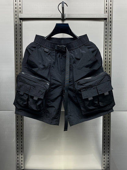 Herren Utility Cargo Shorts mit großen Taschen und verstellbarem Gürtel – Streetwear & Outdoor Style