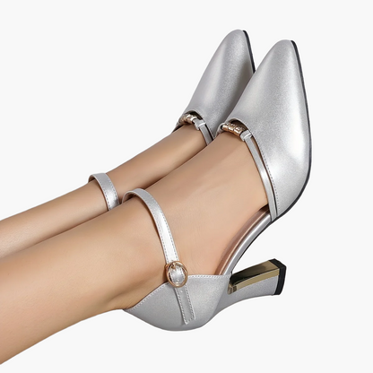 Damen Elegante Pumps mit Blockabsatz und Riemchen – Perfekt für Büro & festliche Anlässe