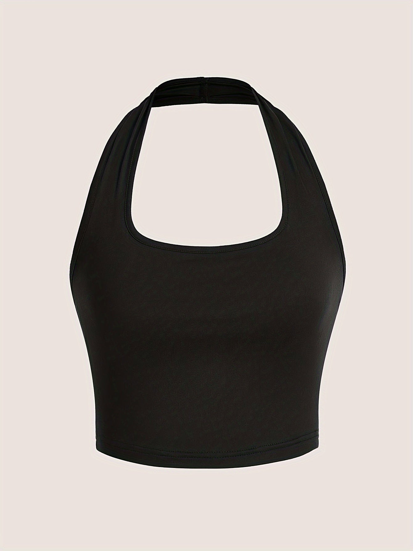 Damen Halterneck Crop Top – Rückenfrei, Sommer, Modisch, Freizeit