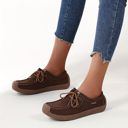 Damen Bequeme Freizeit-Loafer mit Schnürung – Stilvolle Alltagsschuhe für Damen