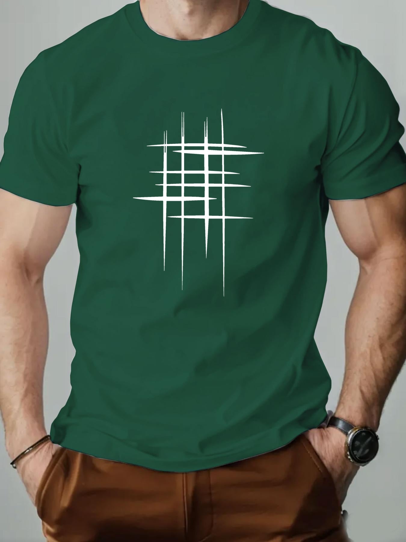 Herren Grafik T-Shirt mit modernem Linien-Design – Lässiges Statement für Alltag und Freizeit
