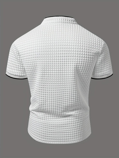 Herren Stehkragen Polo Shirt Modern Casual für Alltag und Freizeit