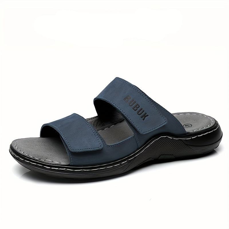 Herren Komfort Sandalen BUBUK – Bequeme Freizeitsandalen mit Doppelt Klettverschluss für Alltag und Freizeit