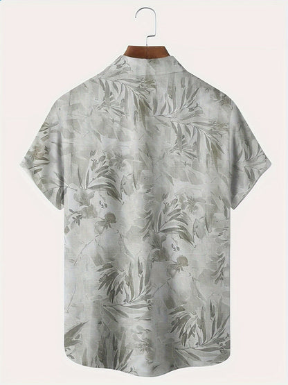 Herren Freizeithemd mit botanischem Print – Perfekt für Urlaub und Sommer