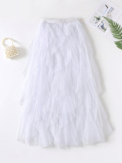 Damen Maxirock mit Rüschen für festliche Anlässe und elegante Outfits