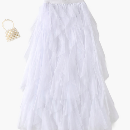 Damen Maxirock mit Rüschen für festliche Anlässe und elegante Outfits