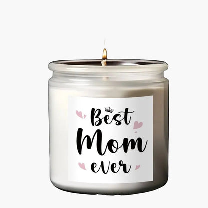Muttertag Geschenkaufkleber für Kerzen – Dekorativer Sticker „Best Mom Ever“ für Frauen, Mutter, personalisierbar