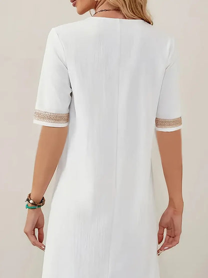 Damen Sommerkleid im Boho-Stil mit Häkelspitze – Luftiges Freizeitkleid für Alltag & Urlaub